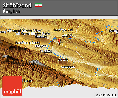 Physical Panoramic Map of Shāhīvand