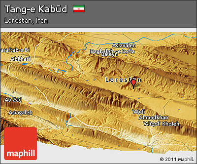 Physical Panoramic Map of Tang-e Kabūd