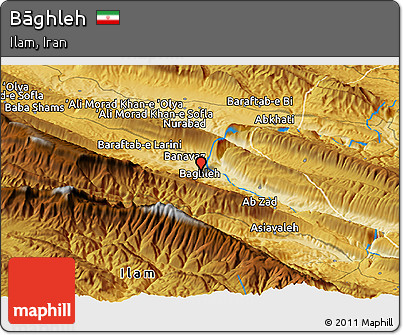 Physical Panoramic Map of Bāghleh
