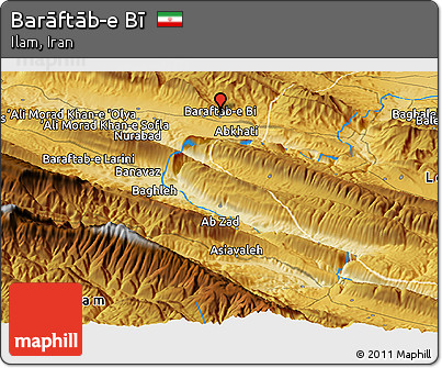 Physical Panoramic Map of Barāftāb-e Bī