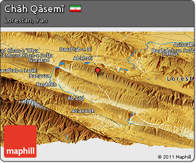 Physical Panoramic Map of Chāh Qāsemī