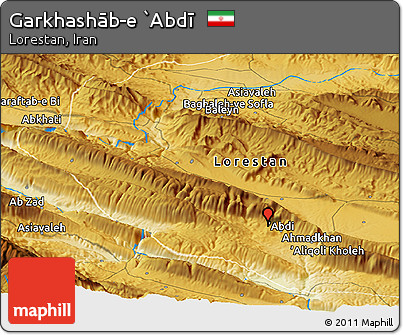 Physical Panoramic Map of Garkhashāb-e `Abdī