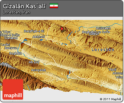 Physical Panoramic Map of Gīzalān Kas`alī