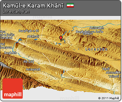 Physical Panoramic Map of Kamūl-e Karam Khānī