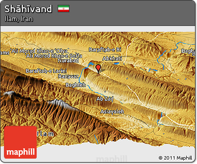 Physical Panoramic Map of Shāhīvand