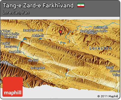 Physical Panoramic Map of Tang-e Zard-e Farkhīvand