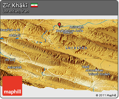 Physical Panoramic Map of Zīr Khākī