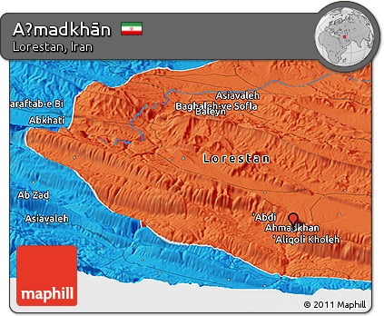 Political Panoramic Map of Aḩmadkhān