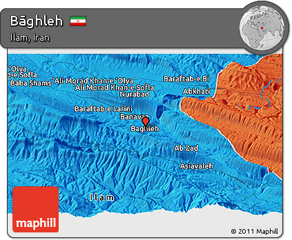 Political Panoramic Map of Bāghleh