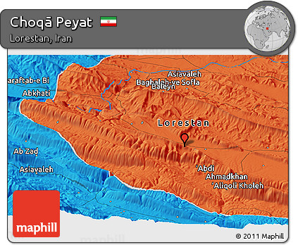 Political Panoramic Map of Choqā Peyat