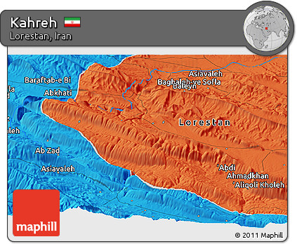 Political Panoramic Map of Kahreh