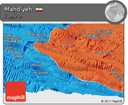 Political Panoramic Map of Mahdīyeh