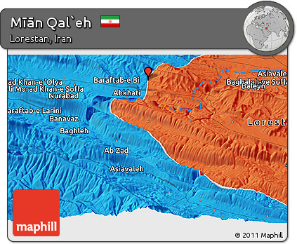 Political Panoramic Map of Mīān Qal`eh