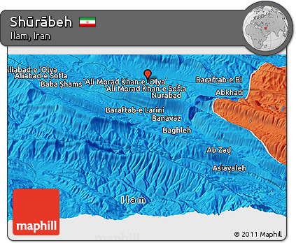 Political Panoramic Map of Shūrābeh