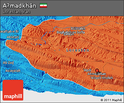 Political Panoramic Map of Aḩmadkhān