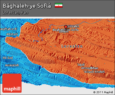Political Panoramic Map of Bāghaleh-ye Soflá