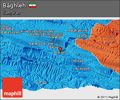 Political Panoramic Map of Bāghleh