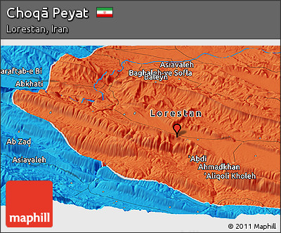 Political Panoramic Map of Choqā Peyat