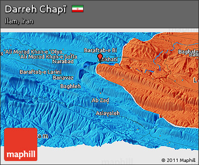 Political Panoramic Map of Darreh Chapī