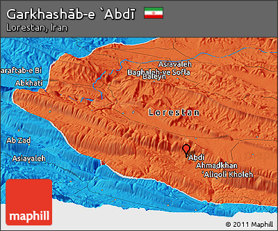 Political Panoramic Map of Garkhashāb-e `Abdī