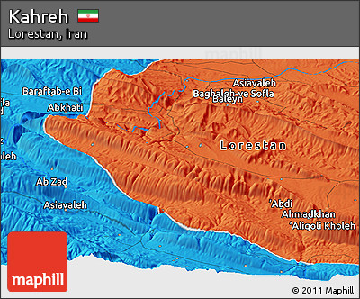 Political Panoramic Map of Kahreh