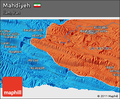 Political Panoramic Map of Mahdīyeh