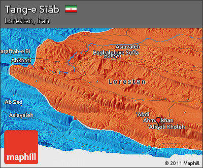 Political Panoramic Map of Tang-e Sīāb