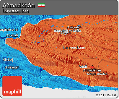 Political Panoramic Map of Aḩmadkhān