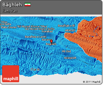 Political Panoramic Map of Bāghleh