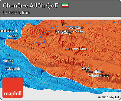 Political Panoramic Map of Chenār-e Allāh Qolī
