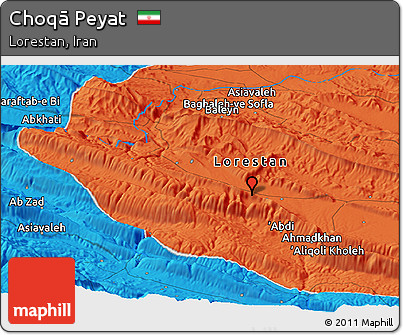 Political Panoramic Map of Choqā Peyat