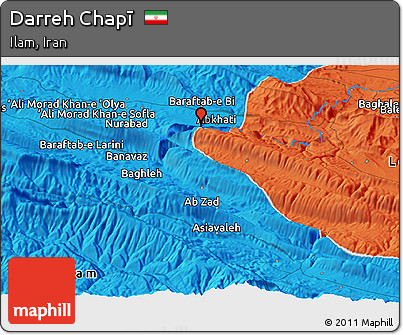 Political Panoramic Map of Darreh Chapī