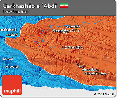 Political Panoramic Map of Garkhashāb-e `Abdī