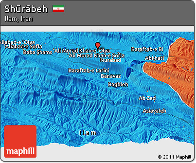 Political Panoramic Map of Shūrābeh