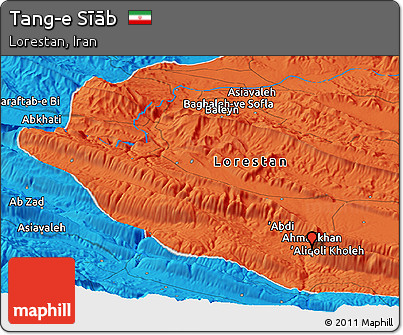 Political Panoramic Map of Tang-e Sīāb