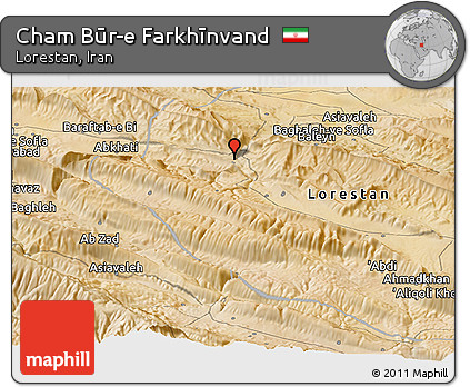 Satellite Panoramic Map of Cham Būr-e Farkhīnvand