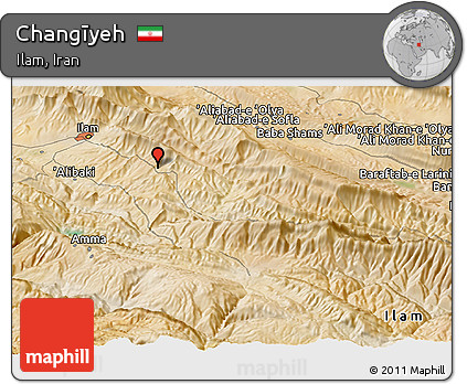 Satellite Panoramic Map of Changīyeh
