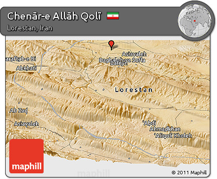 Satellite Panoramic Map of Chenār-e Allāh Qolī