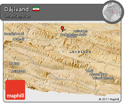 Satellite Panoramic Map of Dājīvand