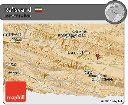 Satellite Panoramic Map of Ra'īsvand