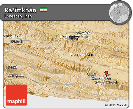 Satellite Panoramic Map of Raḩīmkhān