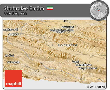 Satellite Panoramic Map of Shahrak-e Emām