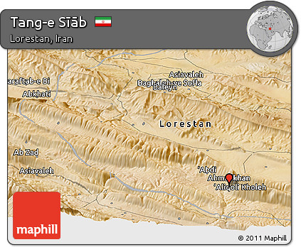 Satellite Panoramic Map of Tang-e Sīāb
