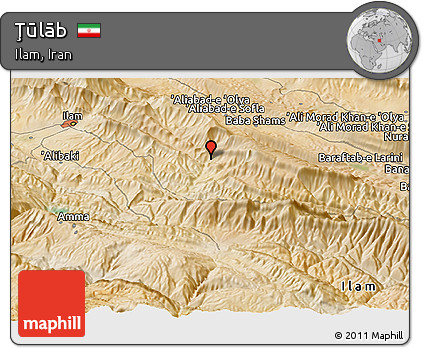Satellite Panoramic Map of Ţūlāb