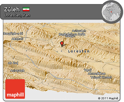 Satellite Panoramic Map of Zūleh