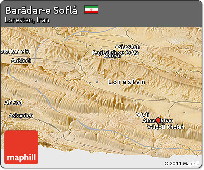 Satellite Panoramic Map of Barādar-e Soflá