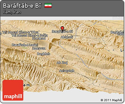 Satellite Panoramic Map of Barāftāb-e Bī