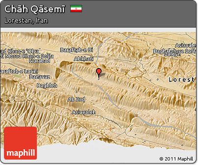 Satellite Panoramic Map of Chāh Qāsemī