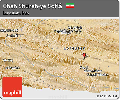 Satellite Panoramic Map of Chāh Shūreh-ye Soflá