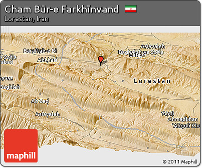 Satellite Panoramic Map of Cham Būr-e Farkhīnvand